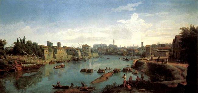 WITTEL, Caspar Andriaans van Rome, the Tiber near the Porto di Ripa Grande oil painting image